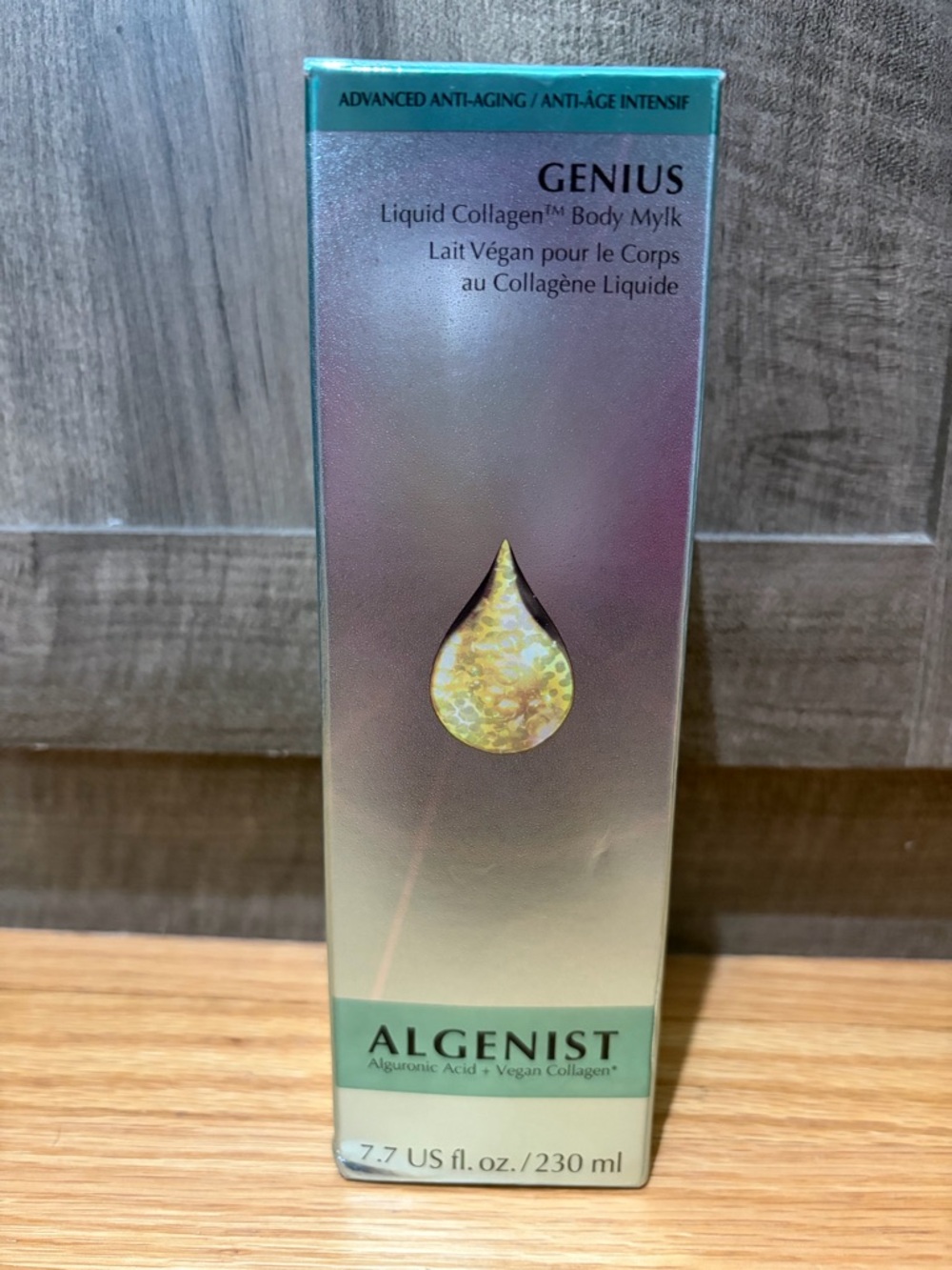 Algenist Genius Liquid Collagen Body Mylk — Iridescent Green Packaging